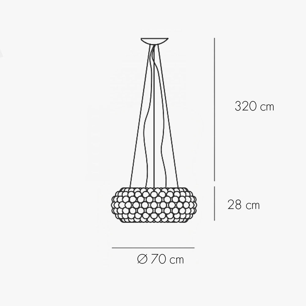 Caboche Plus LED - lampada a sospensione misure - Ceriani Luce