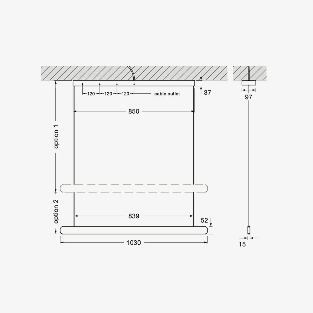 Mito Linear Volo - lampada a sospensione - Ceriani Luce