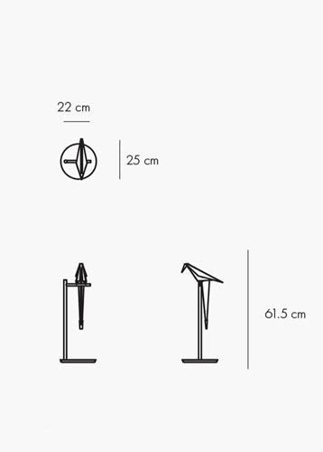 Perch Light table- lampada da tavolo misure - Ceriani Luce