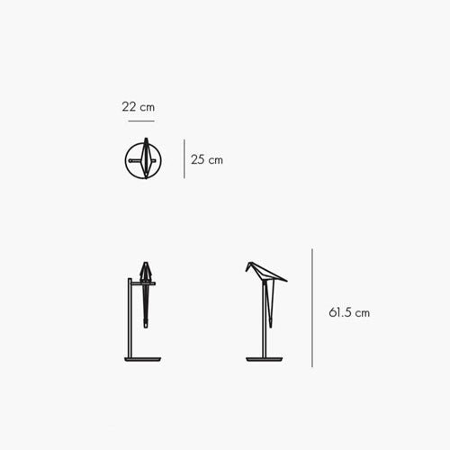 Perch Light table- lampada da tavolo misure - Ceriani Luce